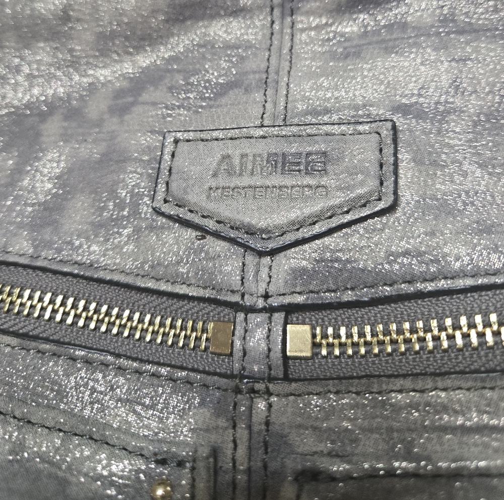 Aimee Kestenberg Silver Gray Shoulder Bag with Flexible Design - Picture 4 of 16